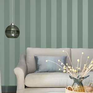 Lille Pearlescent Stripe Jade Green Metallic Non Woven Removable Paste the Wall Wallpaper