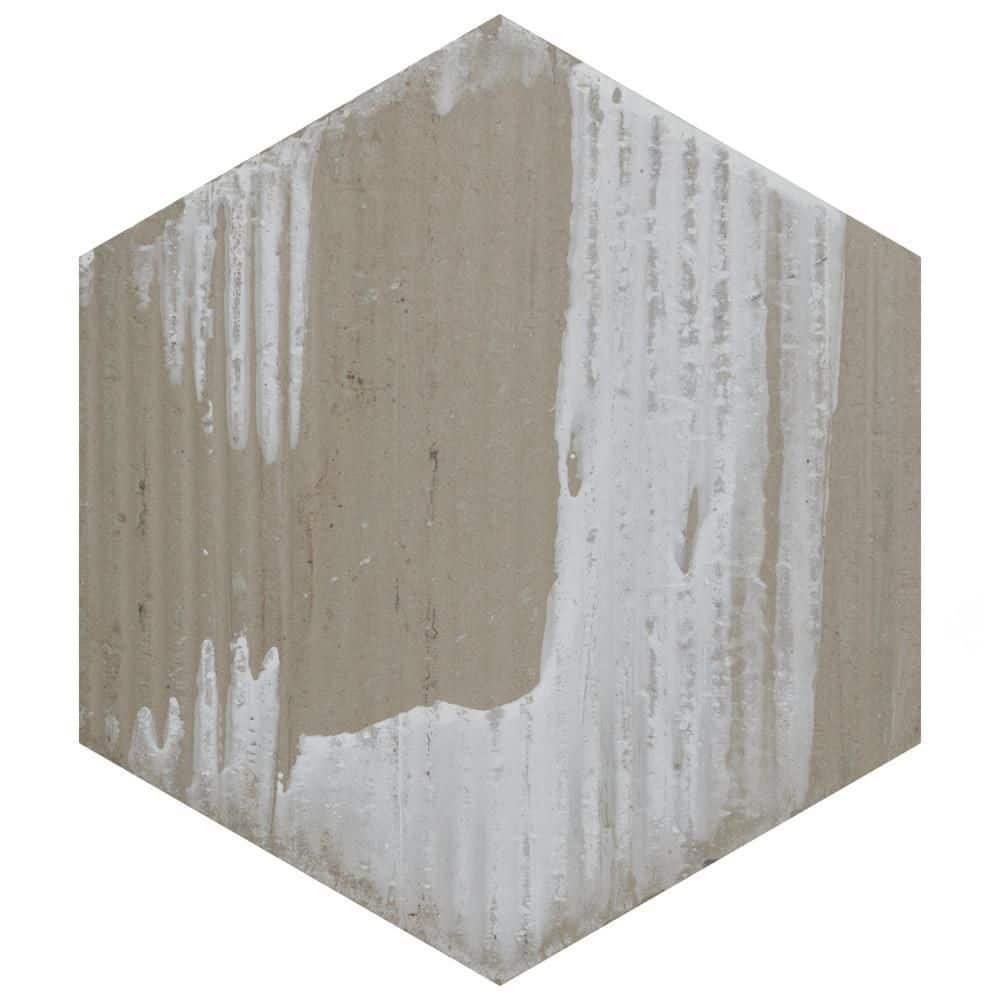 Retro Blue Matte Hexagonal Porcelain Tile 7" x 8"