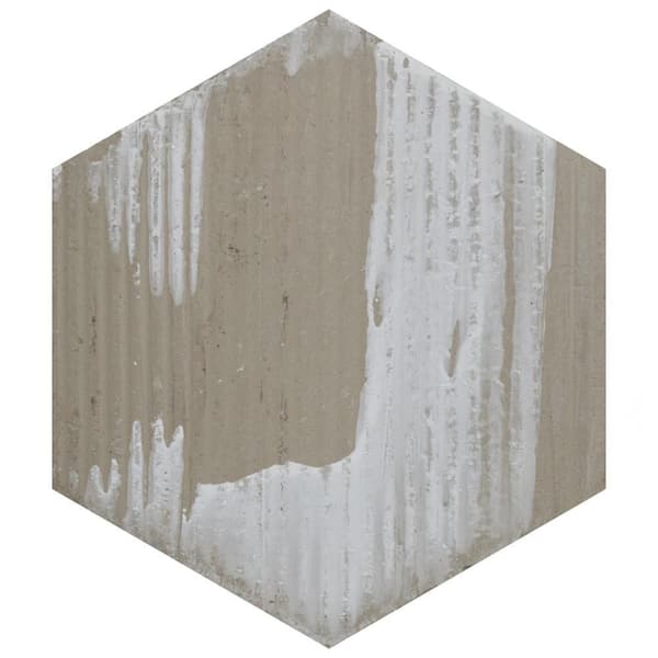 Merola Tile Retro Mini Hex Blue 7 in. x 8 in. Porcelain