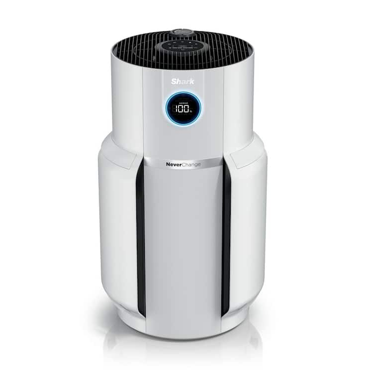 Shark NeverChange HEPA Filter Whole Home Tower Air Purifier 1400 sq.ft w/ Odor Neutralization & Clean Sense Technology, White