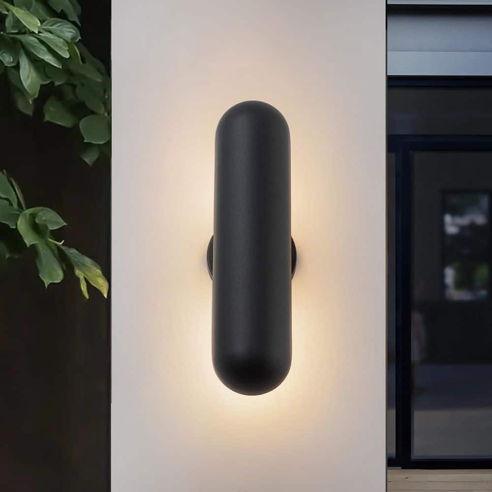 EDISLIVE 15.8 in. 1-Light Matte Black LED Outdoor Wall Lantern