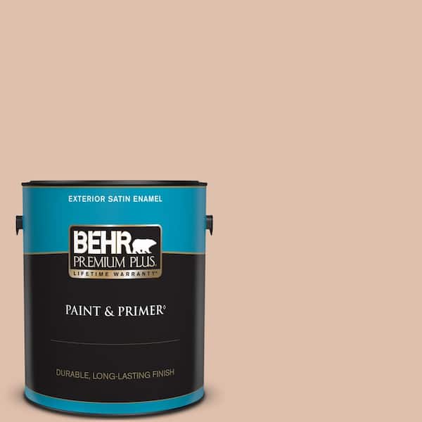 BEHR PREMIUM PLUS 1 gal. #S200-2 Cinnamon Tea Satin Enamel Exterior Paint & Primer