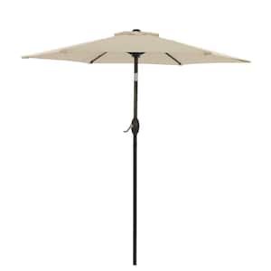 7.5 ft. Steel Market Tilt Patio Umbrella in Beige