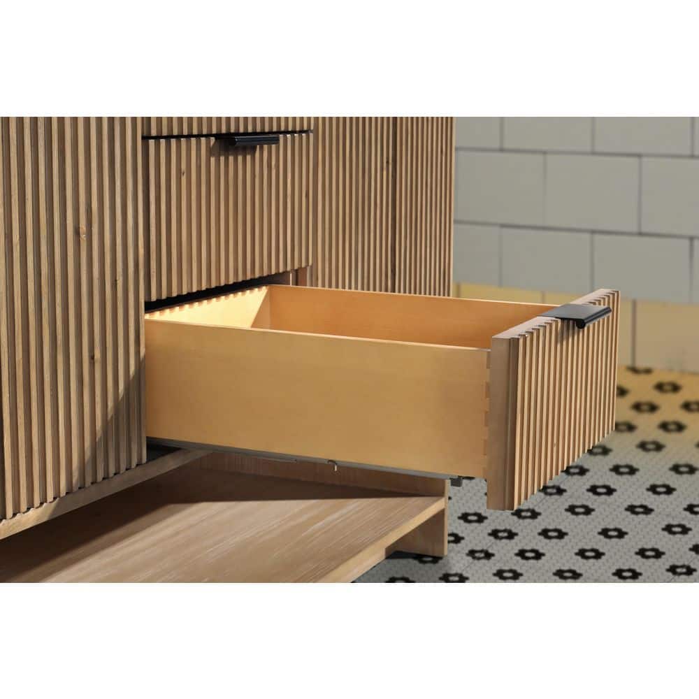 San Diego 55" Weathered Fir Double Sink Freestanding Vanity