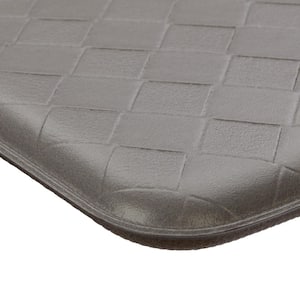 Gray 17.5 in. x 48 in./17.5 in. x 28 in. PVC Basketweave Anti-Fatigue Mat Set