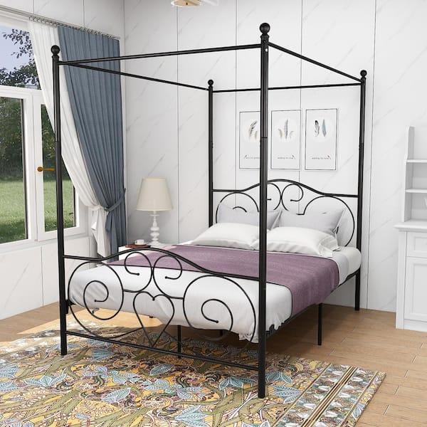 Lucky One Michiko Canopy Bed Frame, Queen Bed Canopy Frame