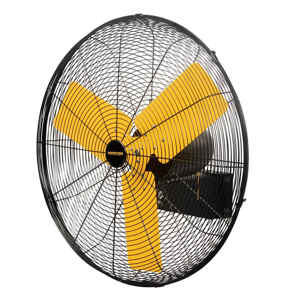 Master 24 in. Indoor Yellow High Velocity 3-Speed Switch On Wall Mount Fan