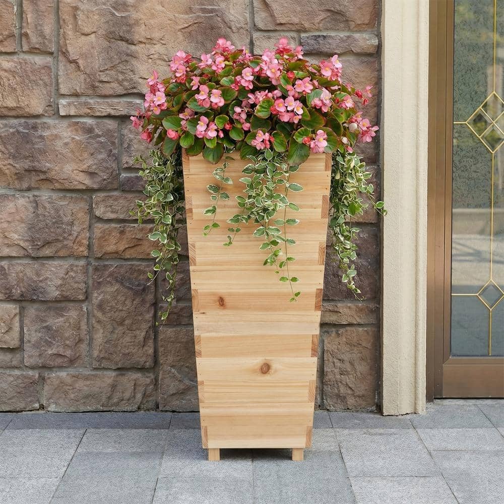 24 in. H Natural Wood Outdoor Planter Box price history on PriceWatchPro