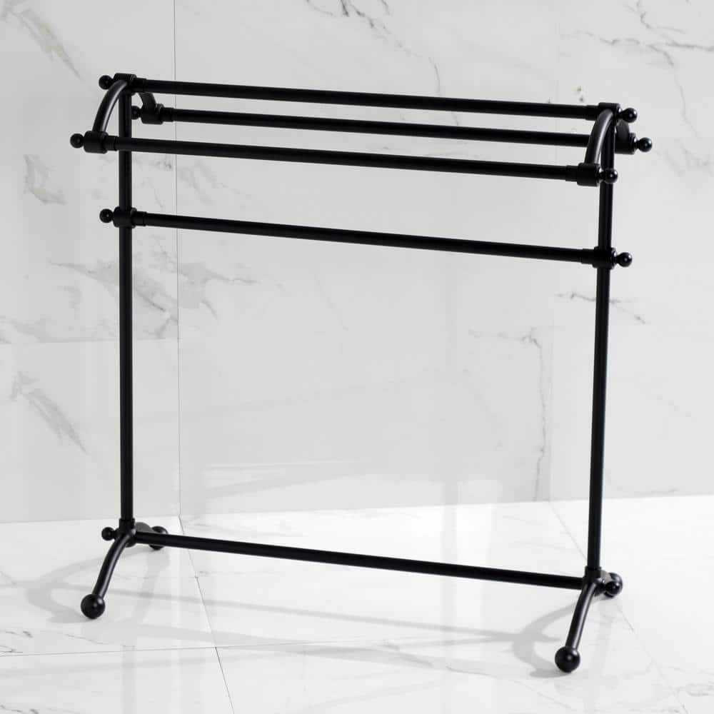 Matte Black 30" Vintage Freestanding Towel Rack