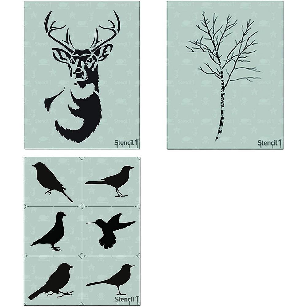 Antlers & Heart Stencil - Reusable Stencils for Painting - Mylar Stencil  for DIY Projects and Crafts