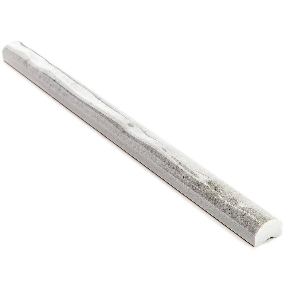 Gray Polished Ceramic Quarter Round Tile Trim 1x12