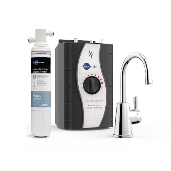InSinkErator HOT250 Instant Hot Water Dispenser, Single-Handle Faucet in Chrome with Tank and Premium Filtration System