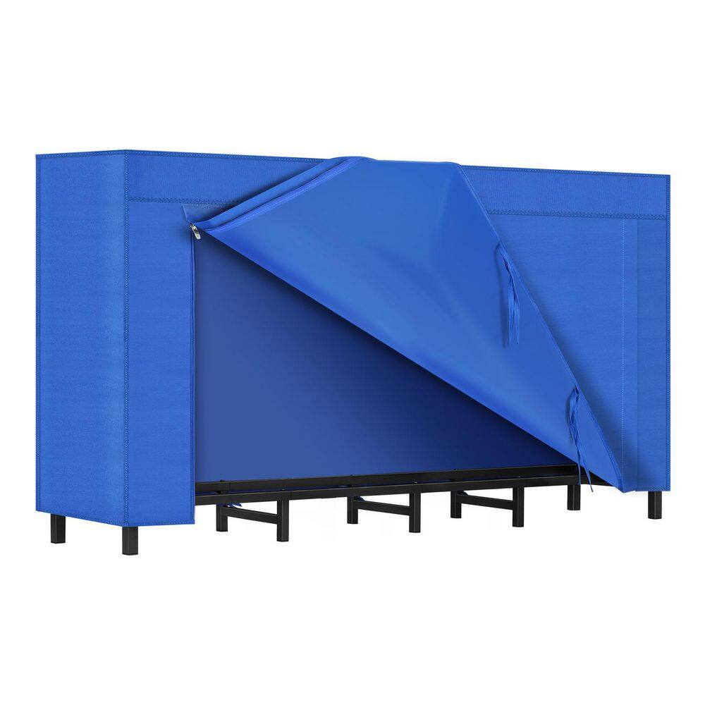 62L x 11.8W x 29.5H Inch Outdoor Firewood Rack with Lid, Waterproof, Heavy Duty, Large Capacity, Adjustable, Blue price history on PriceWatchPro