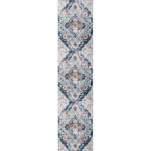 Rug Branch Savannah Blue 2 ft. 3 in. x 10 ft. Traditional Runner Area Rug