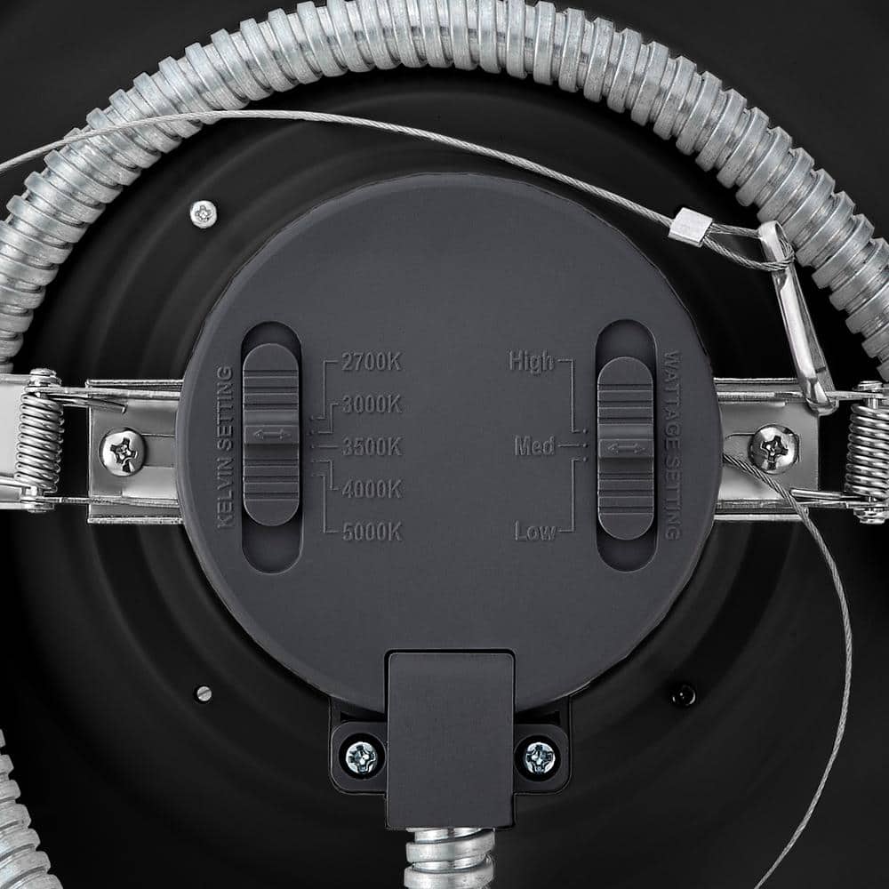 Black 6-Inch Recessed LED Downlight with Selectable Color Temperature