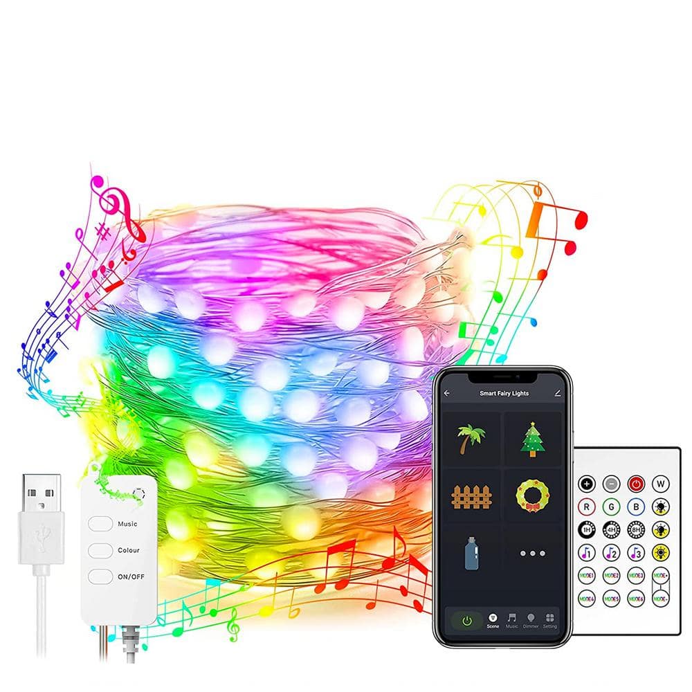 AVATAR CONTROLS Fairy 32.8 ft. 66 LED Dream Multi-Color Lights