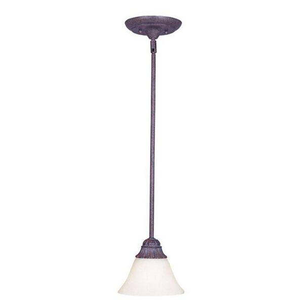 Oriax 1-Light Crayon Rock Mini Pendant with Soft Vanilla Glass Shade-DISCONTINUED