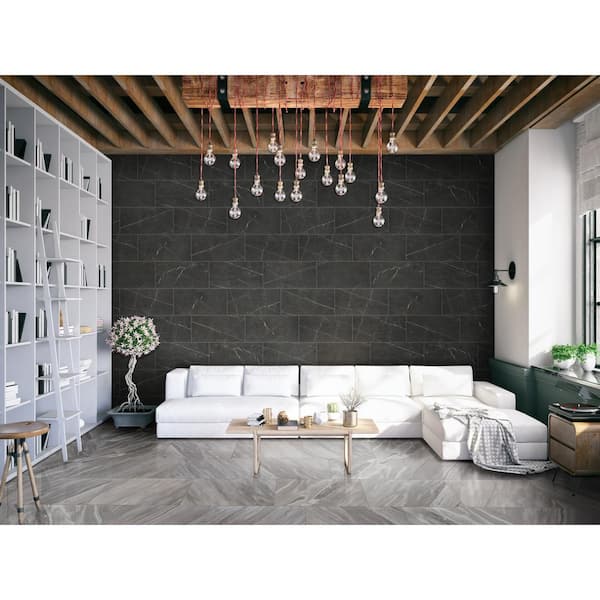 Ader Botticino 12 in. x 24 in. Polished Porcelain Marble Look Floor and Wall Tile (448 sq. ft./Pallet)
