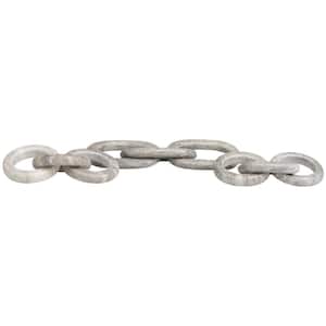 Gray Marble Geometric 3-Link Chain Sculpture with Various Shapes (Set of 3)