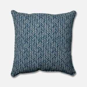Blue Square Outdoor Square Throw Pillow