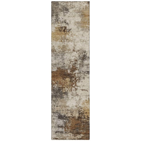 Addison Rugs Chantille Machine Washable Indoor/Outdoor Abstract ACN2064 Brown 2 ft. 3 in. x 7 ft. 6 in. Runner Rug