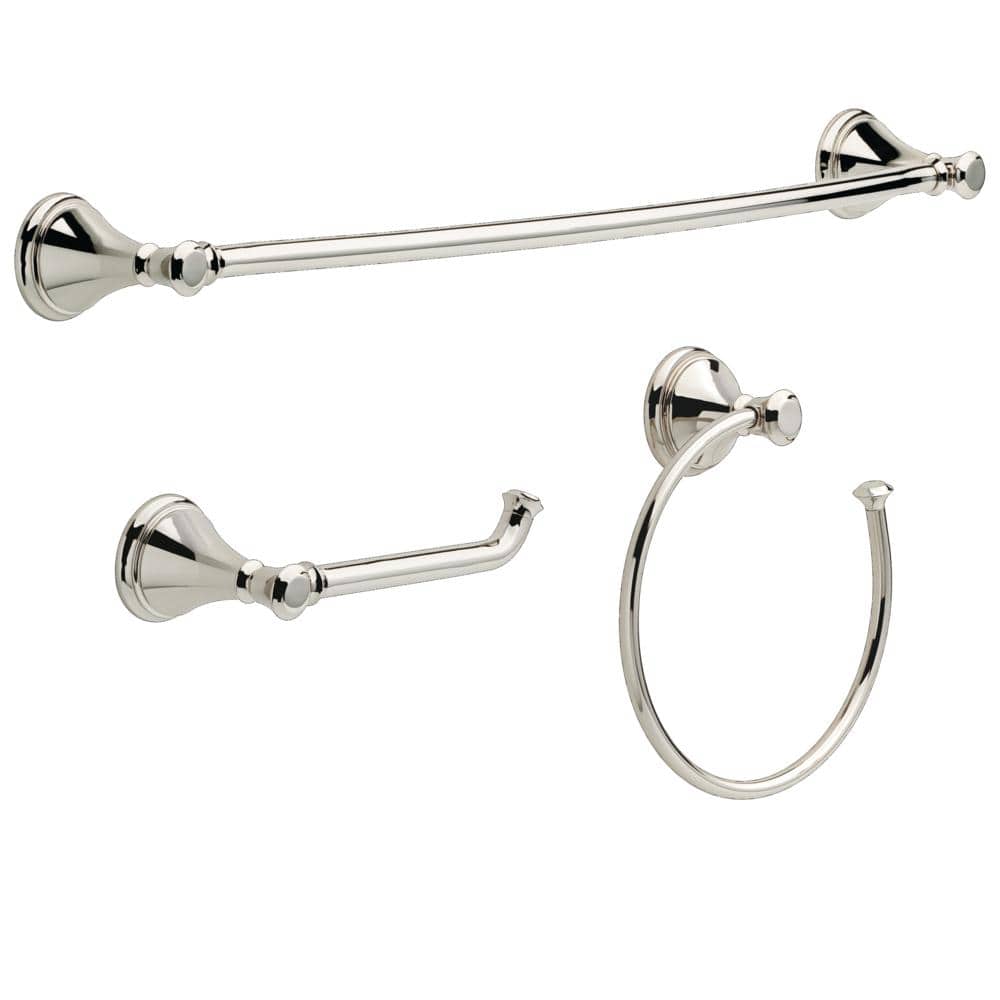 Delta Cassidy 3-Piece Bath Hardware Set with 24 in. Towel Bar