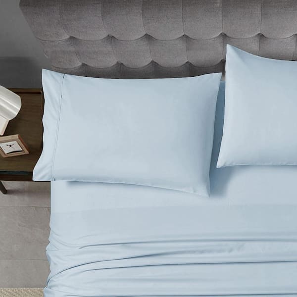 Standard (20in. x 30in.) Blue Fog Ultra Soft Polyester Home Essential Pillowcases 2-pieces Set