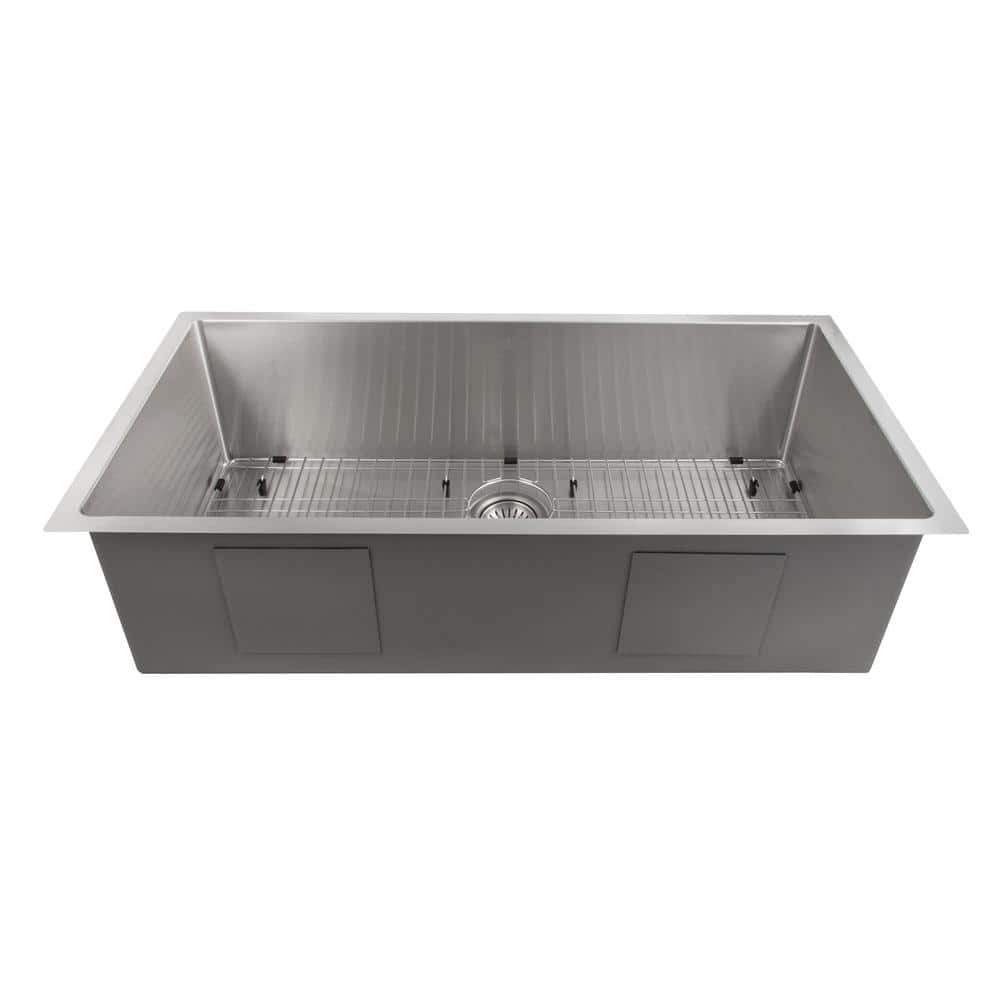 Meribel 33" Stainless Steel Undermount Kitchen Sink with Basket Strainer