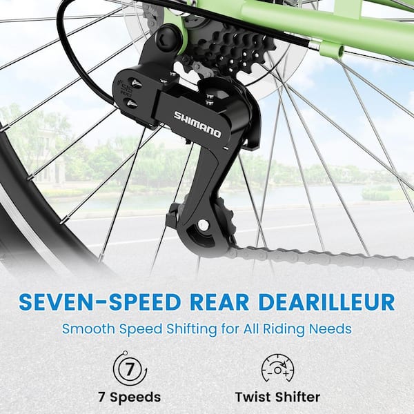 BOZTIY 26 in. 7 Speed Commute Bike Beach Cruiser Bike for
