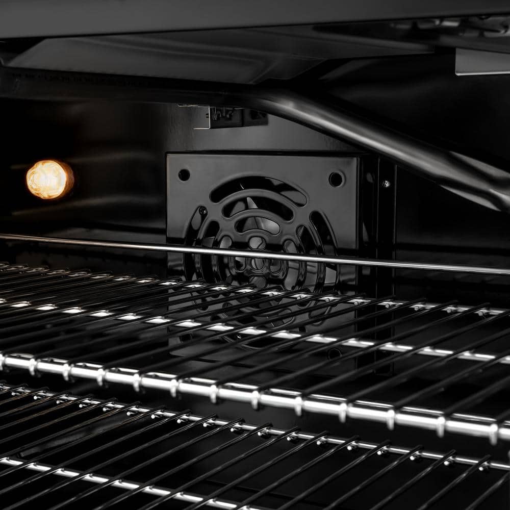 ZLINE 48" Black Stainless Steel Double Oven Gas Range with 8 Burners