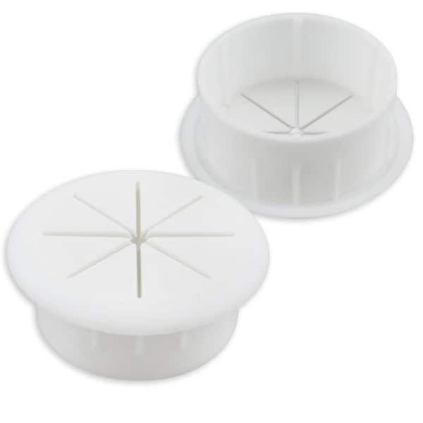 2-Pack Flexible Desk Grommet 2-3/8 In. Cable Cord Hole Cover Wire Management Plug for Desktop Wiring Protection