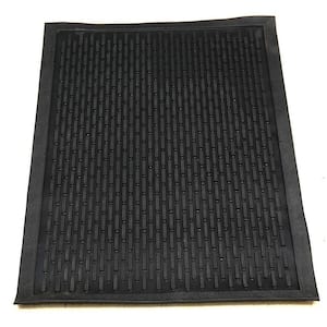 Easy clean, Waterproof Non-Slip 3x5 Indoor/Outdoor Rubber Doormat, 35 in. x 60 in., Black