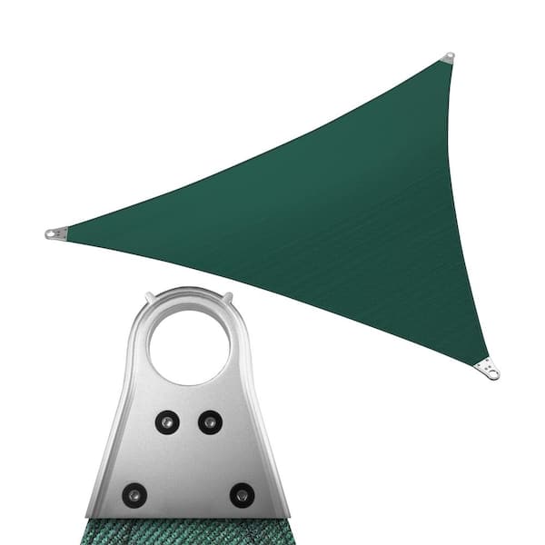 20 ft. x 20 ft. x 20 ft. Green Triangle Super Ring Sun Shade Sail Canopy Fabric Cloth
