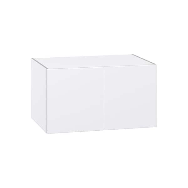 J COLLECTION Timberline 36 in. W x 24 in. D x 20 in. H Assembled Slab Wall Bridge Kitchen Cabinet in Bright White