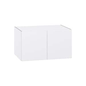 Fairhope Bright White Slab Assembled Wall Bridge Kitchen Cabinet (36 in. W x 20 in. H x 24 in. D)