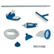 Deluxe Pool Automatic Surface Skimmer and Maintenance Kit with Vacuum and Pole