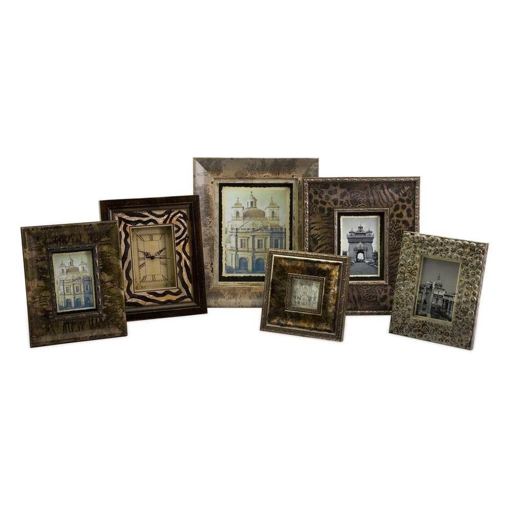 Lenor 1-Opening 5 in. x 5 in. Clock and Picture Frames (Set of 6)