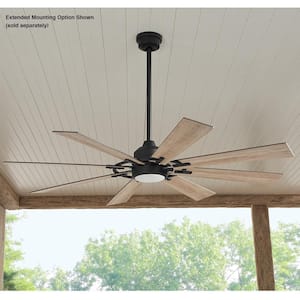 Makenna 60 in. Indoor/Outdoor Matte Black Ceiling Fan with Integrated LED with Light Kit, DC Motor and Remote