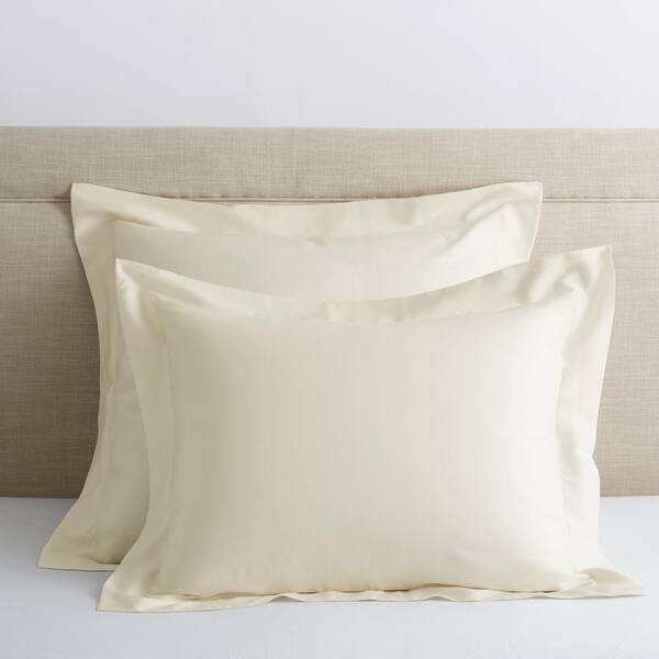 The Company Store Legends Hotel Ivory 300-Thread Count TENCEL Lyocell Sateen Standard Sham