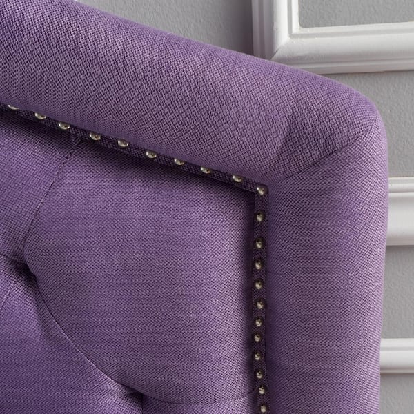 Purple deals fabric headboard