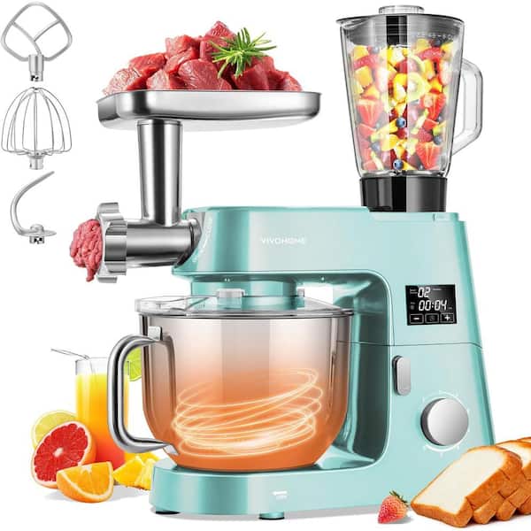 VIVOHOME 7.5 qt. 6-Speed Blue 9 in 1 Stainless Steel