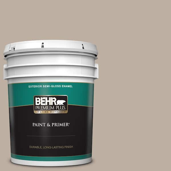 BEHR PREMIUM PLUS 5 gal. #N210-3 Barista Semi-Gloss Enamel Exterior Paint & Primer