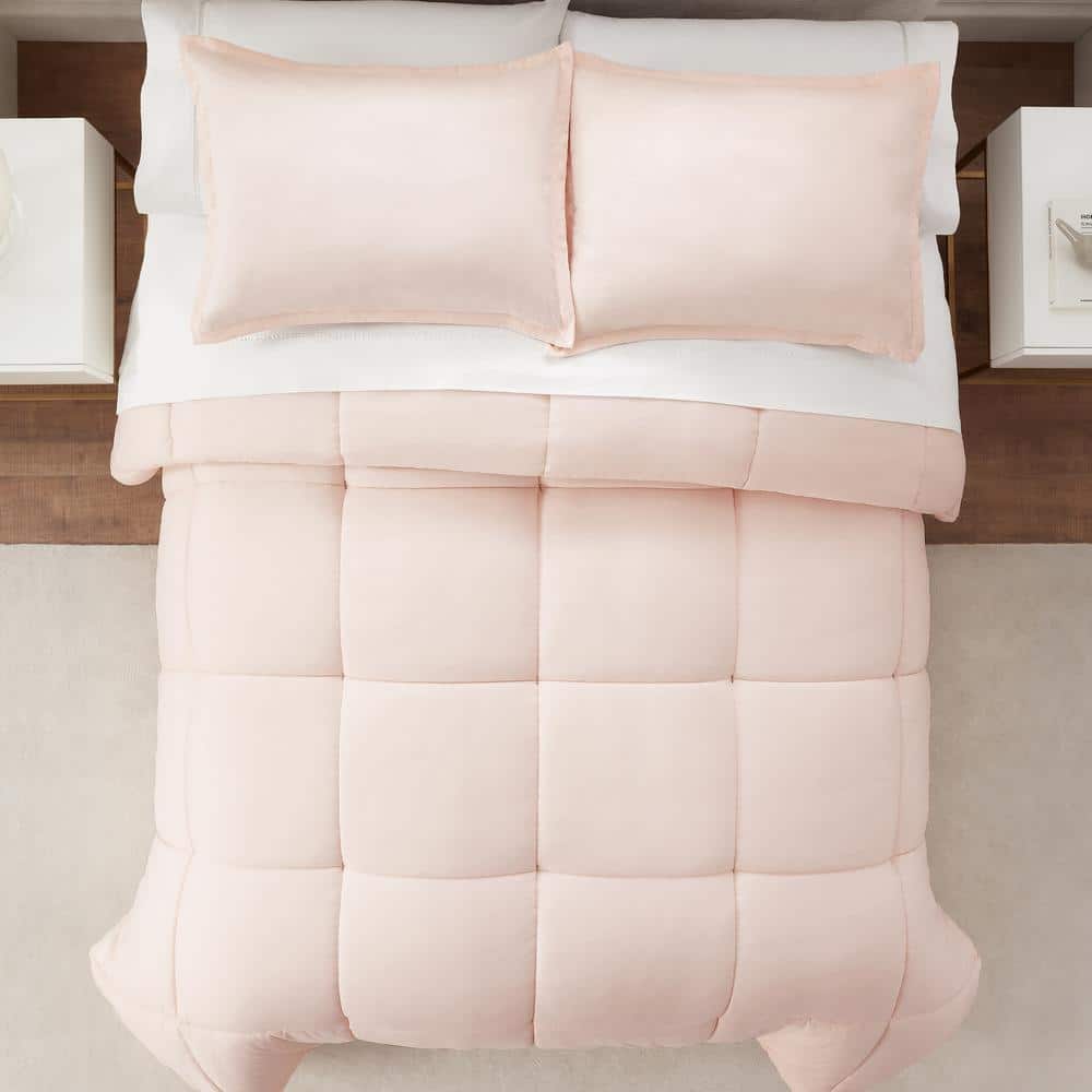 Blush Twin Microfiber Bed in a Bag Set