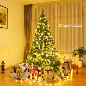 6.5 ft. Green Unlit Premium Hinged PVC Artificial Christmas Tree with Metal Stand