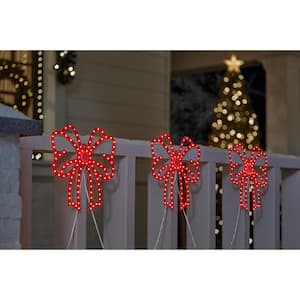 10 in. Twinkling LED Bows (3-Pack)