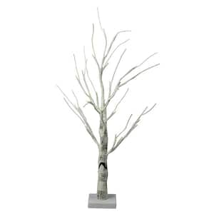 24 in. Lighted Brown Birch Twig Artificial Christmas Tree - Warm White LED Lights