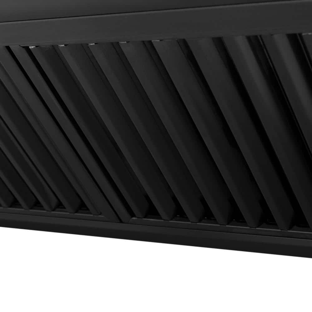 36" Black Stainless Steel Convertible Wall Mount Range Hood