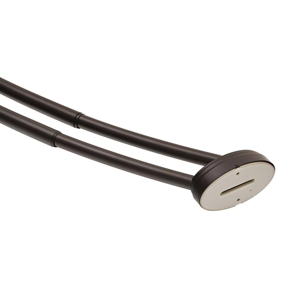 Bronze Wall Mounted Double Curved Aluminum Shower Rod