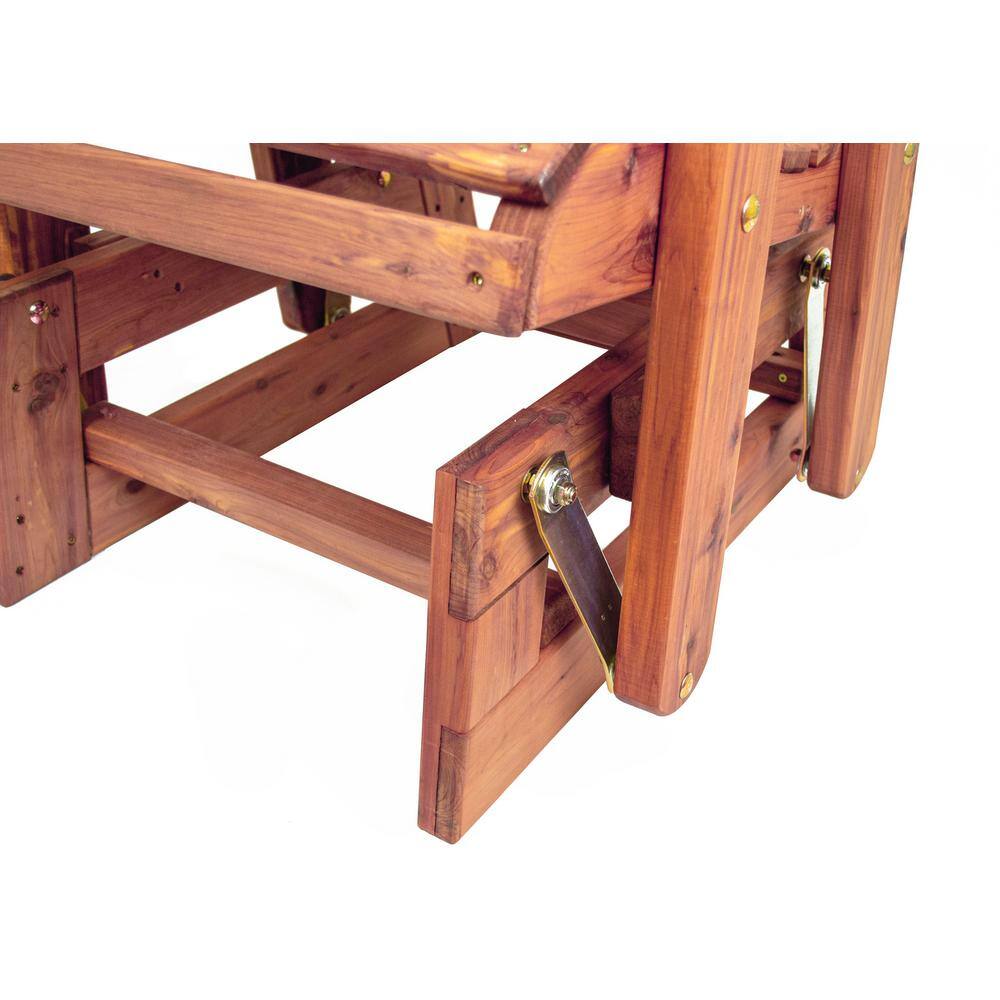 Natural Cedar Wood Adirondack Glider Chair with Arms