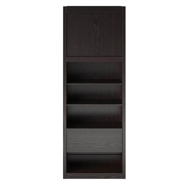 Signature Sleep Paramount Single Side Cabinet for Wall Beds with Pullout Nightstand and Storage, Espresso